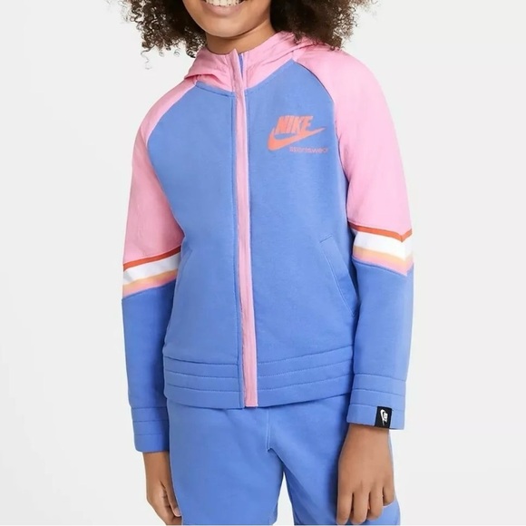 Girl’s Nike Sportswear Heritage Full Zip Hoodie - Picture 1 of 8